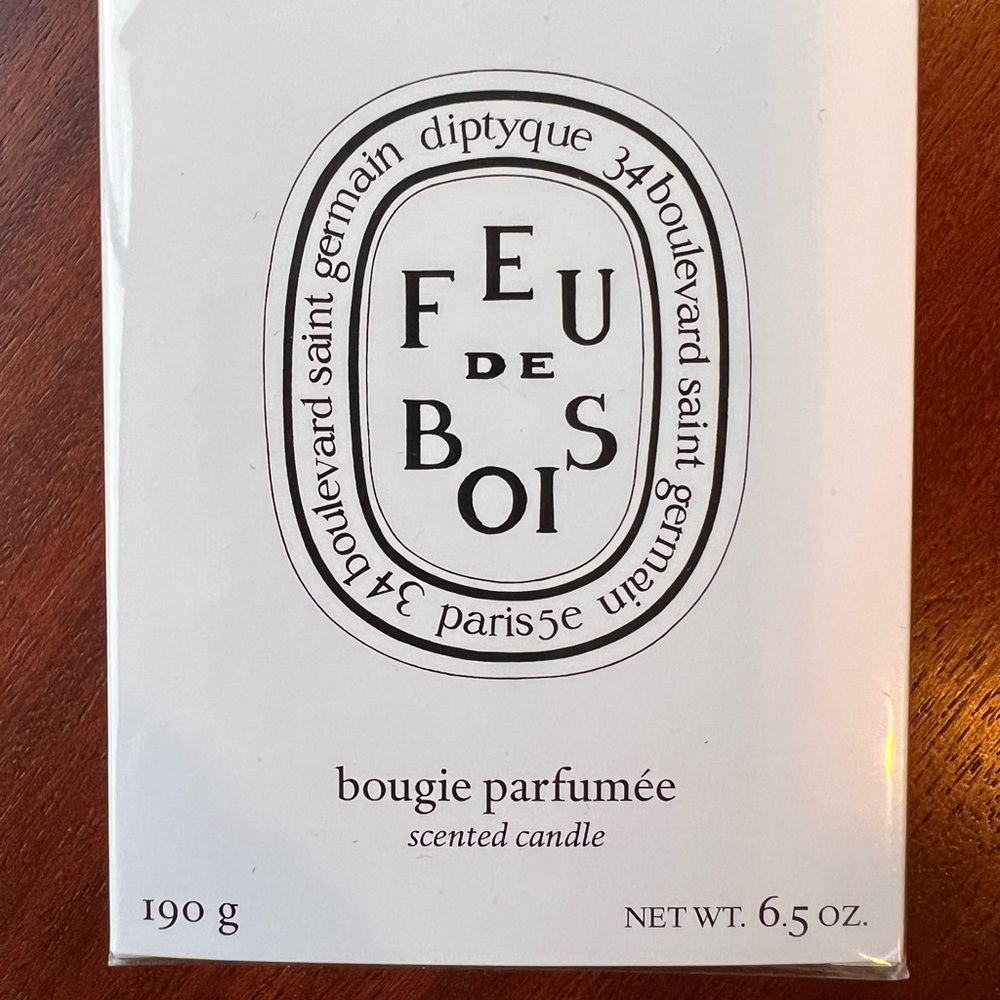 DIPTYQUE Paris FEU DE BOIS Classic 6.5 oz Wood Fire scented glass jar candle NIB